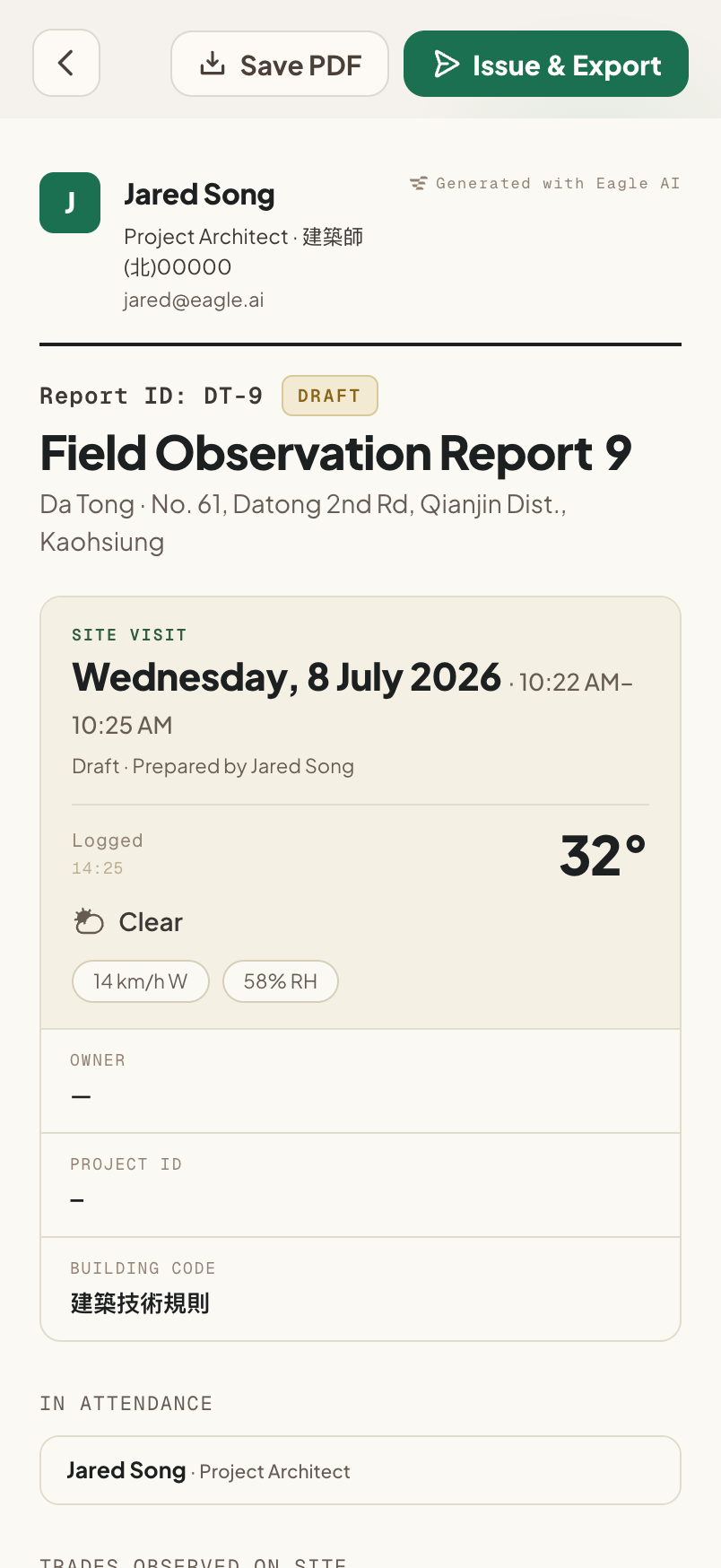 Report PDF preview